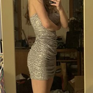 Emerald Sundae Silver Homecoming Dress